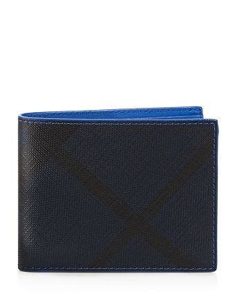 Burberry Contrast Trim Smoke Check Wallet Men 